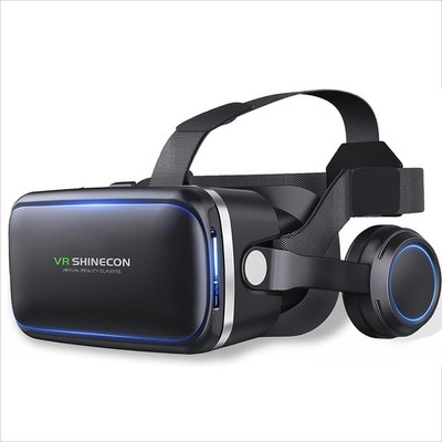 VR Brille mit Kopfhörern Virtual Reality Headset Brille für 3D Filme Videospiele