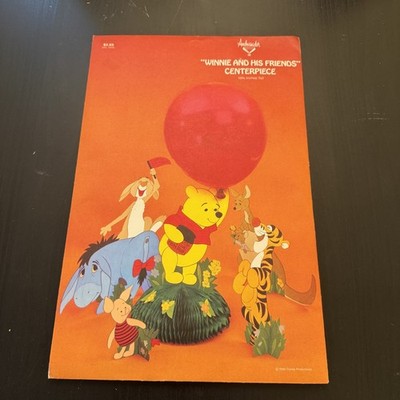 Vtg Hallmark Winnie Pooh Cardboard Honeycomb Party Decoration Centerpiece NOS