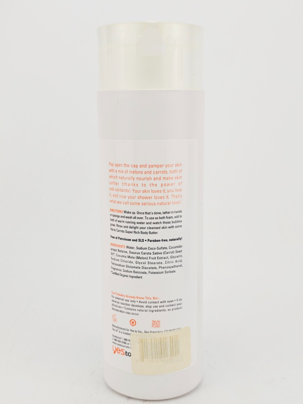 Yes To Carrots Nourishing Body Wash 16.9 oz Lot of 2