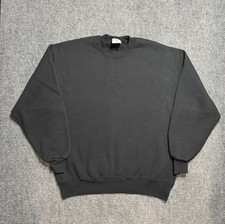 Vintage Plain Black Sweatshirt Mens Large Blank JERZEES Made In USA 90s Crewneck