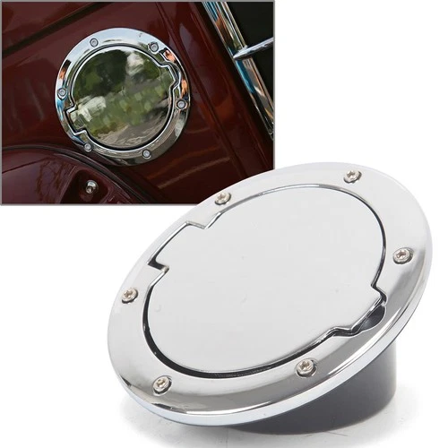 Chrome Car Fuel Filler Door Cover Gas Tank Cap For Jeep Wrangler JK 2007-2017