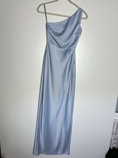 BHLDN Dylan One Shoulder Satin Side Slit Bridal Prom Gown Women’s Size 0 Flawed