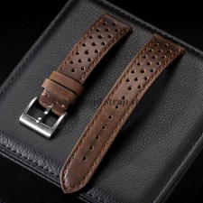 Vintage 70's Perforated Leather Rally Watch Band Quick Release 18/19/20/22mm