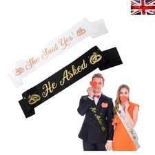 Engagement Sash Set: He Asked & She Said Yes &ndash; Perfect Bridal Shower Decor