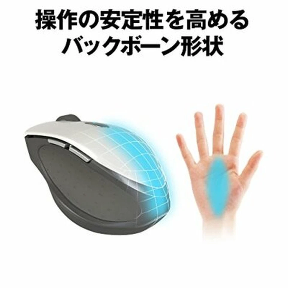 BUFFALO Wireless Blue LED 5 Button Neofit Mouse M Size Black BSMBW515MBK Japan - Image 4 of 4