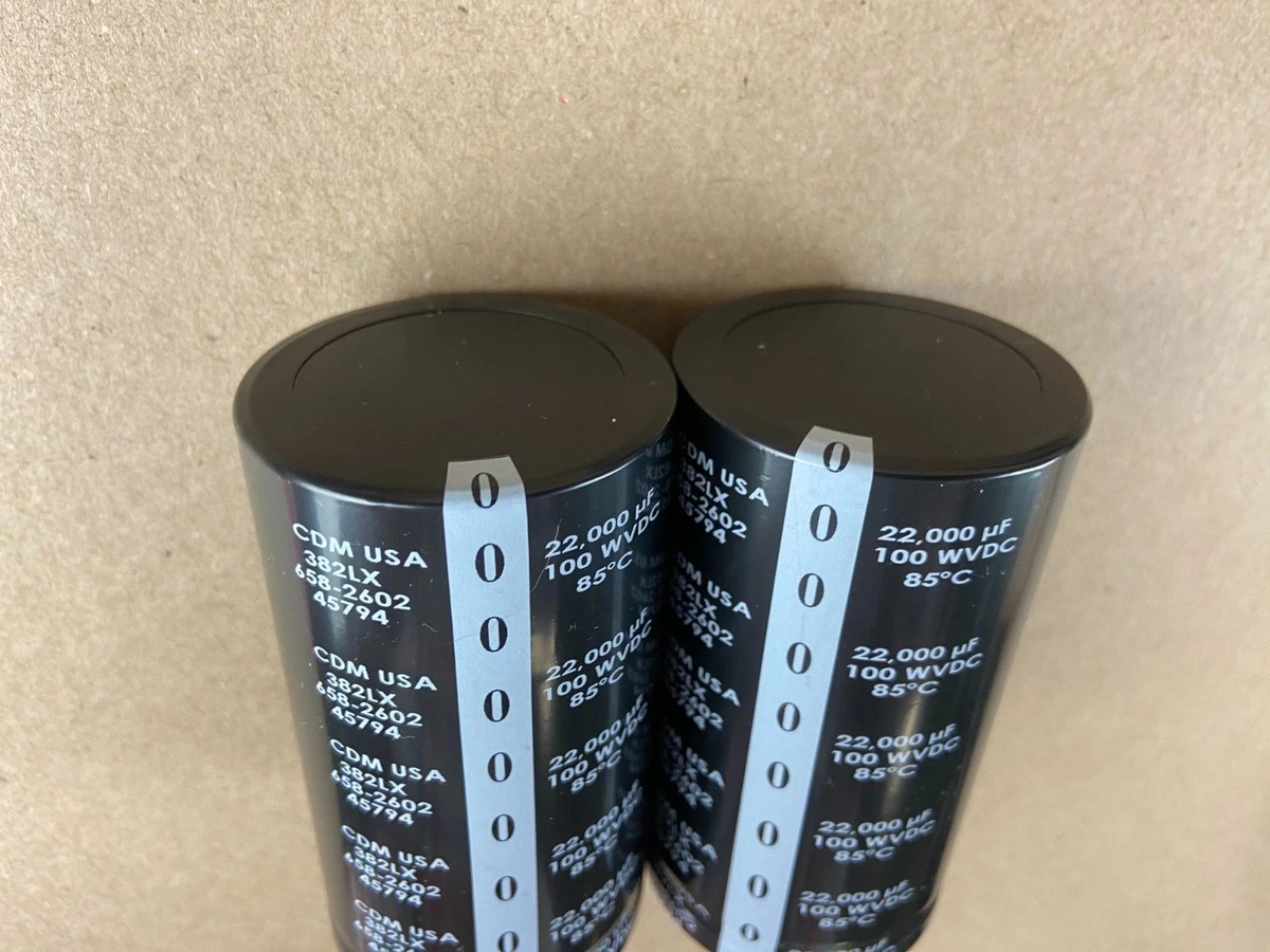 2 New 22000 uf 100v CDE Main Filter Capacitors for Pioneer SX-980