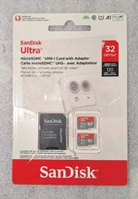 SanDisk Ultra 32GB microSDHC UHS-I card w/ SD adapter Twin Pack 