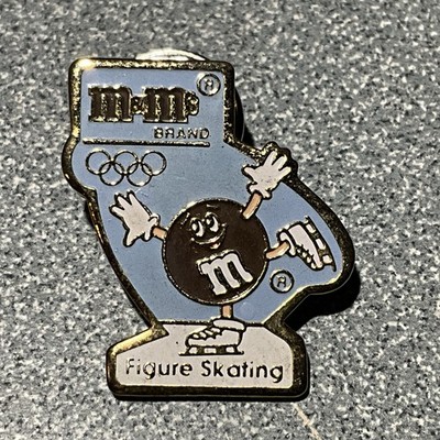 M&M M & M Chocolates Candy Pin FIGURE SKATING OLYMPIC FREE SH