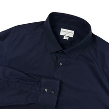 Charles Tyrwhitt Mens Non-Iron Navy Blue Cotton Dress Shirt Classic Fit 18/36