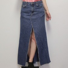 Vintage Y2k Low Rise Denim Maxi Skirt by XOXO Jeans