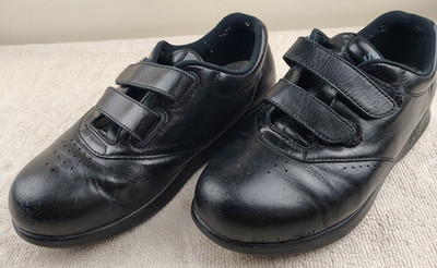 Vintage SAS Shoes Women 7WW Black Me Too Leather Strap Comfort Walking Casual