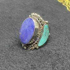 Wonderful Vintage Tibetan Multicolor Stones Stunning Brass Beautiful Ring