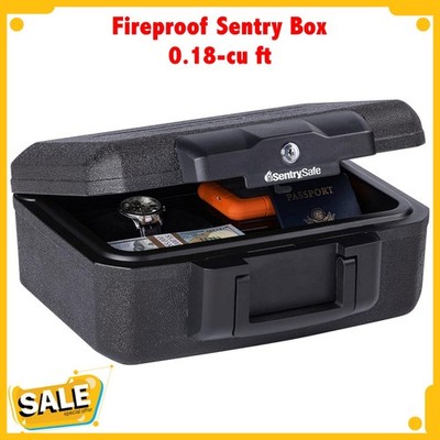 Fireproof Sentry Box Key Lock Important Document Money Safety Storage Chest Box