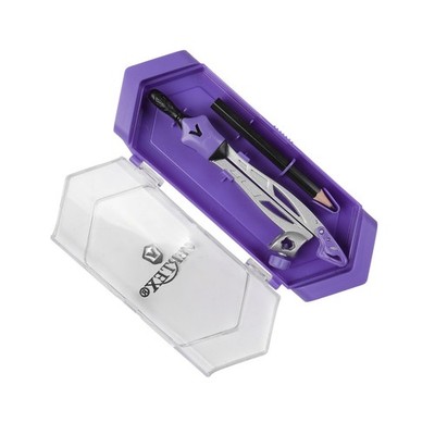 Purple Compass School Geometry with Pencil & Case Single Piece Student Math Tool
