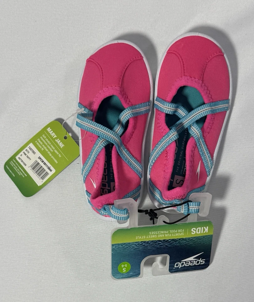 Speedo Rosa Agua Zapatos Mary Jane Niñas Pequeñas Sandalias Playa Talla Pequeña 5/6 NUEVO Foto 4 de 4