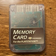 Transparent Red Performance Memory Card for Sony PlayStation 1 PS1  Clear 