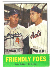 1963 Topps Gil Hodges Duke Snider 68 Friendly Foes Mets Angels Baseball Vintage