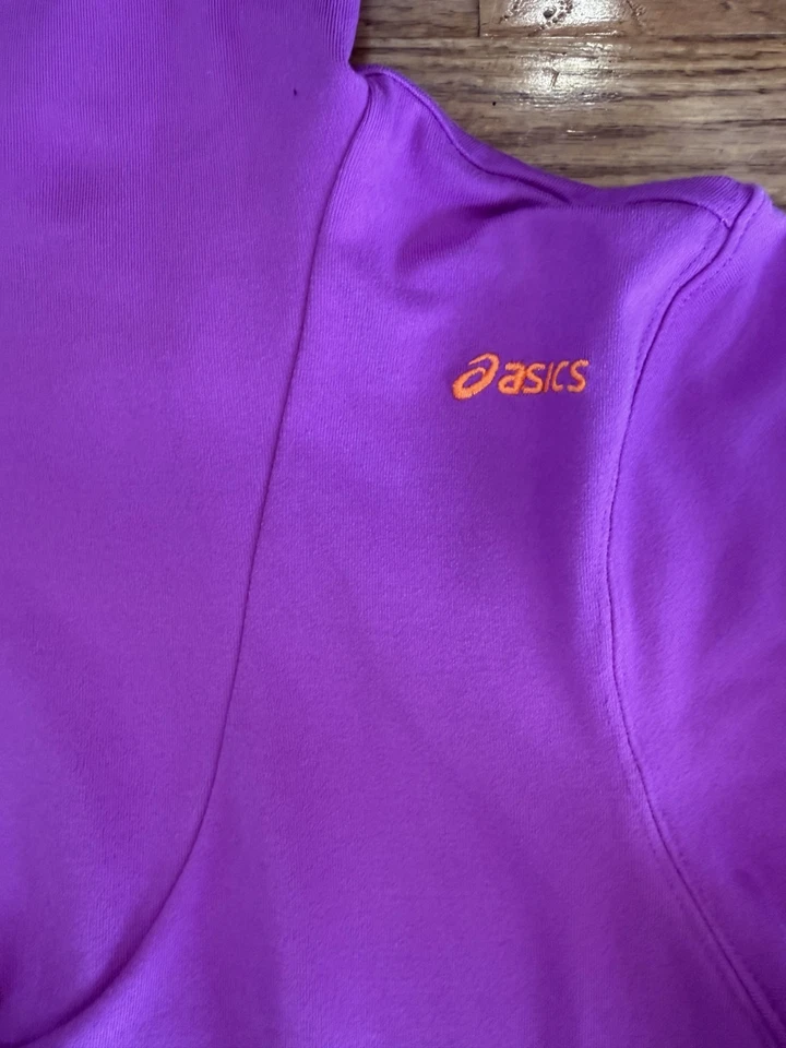 Pulôver feminino ASICS 1/4 com zíper corrida treino atlético esporte M - Imagem 2 de 4