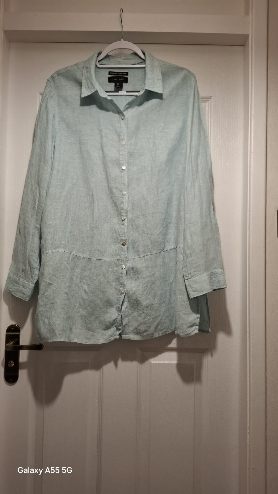 TAHARI Linen Long Sleve Womens Shirt Uk XL