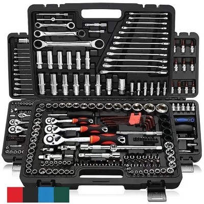 46 Pcs Socket Wrench Set 1/4'' Drive Ratchet Metric Kit Garage Car Repair Tool