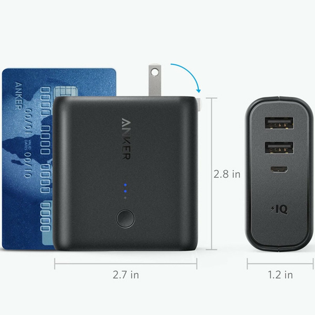 Anker PowerCore Fusion WALL CHARGER & 5000 mAh PORTABLE BATTERY 