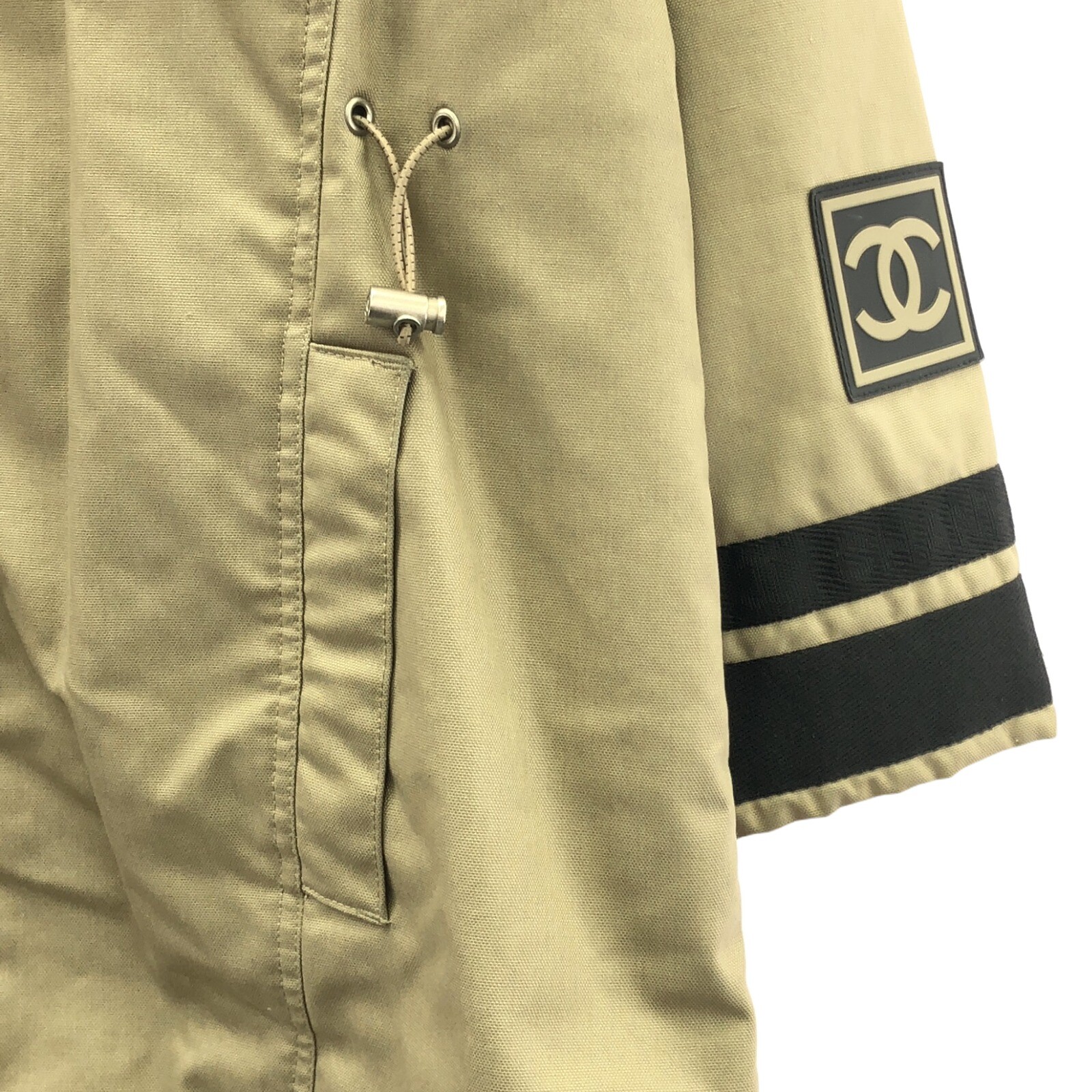 ALTRA CHANEL Cappotto lungo manica logo felpa con cappuccio P20000V11805 poliestere beige usato don