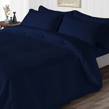 Egyptian Cotton 1000TC Marvelous Duvet Collection Select Item Navy Blue Stripes