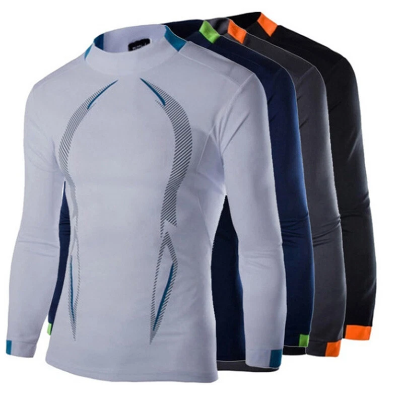 Mens Rash Guard Shirts Quick Dry Swim Shirts UV Protection Long Sleeve T- Shirts