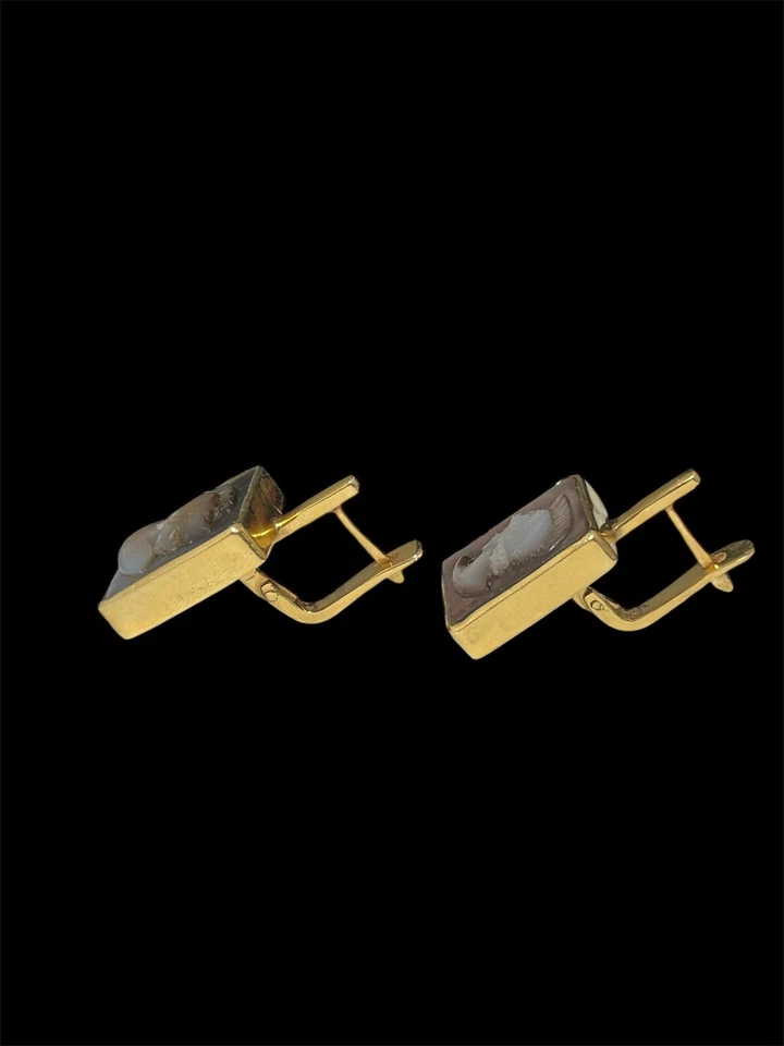 Orecchino e anello set in argento con madreperla antichi - Immagine 3 di 4