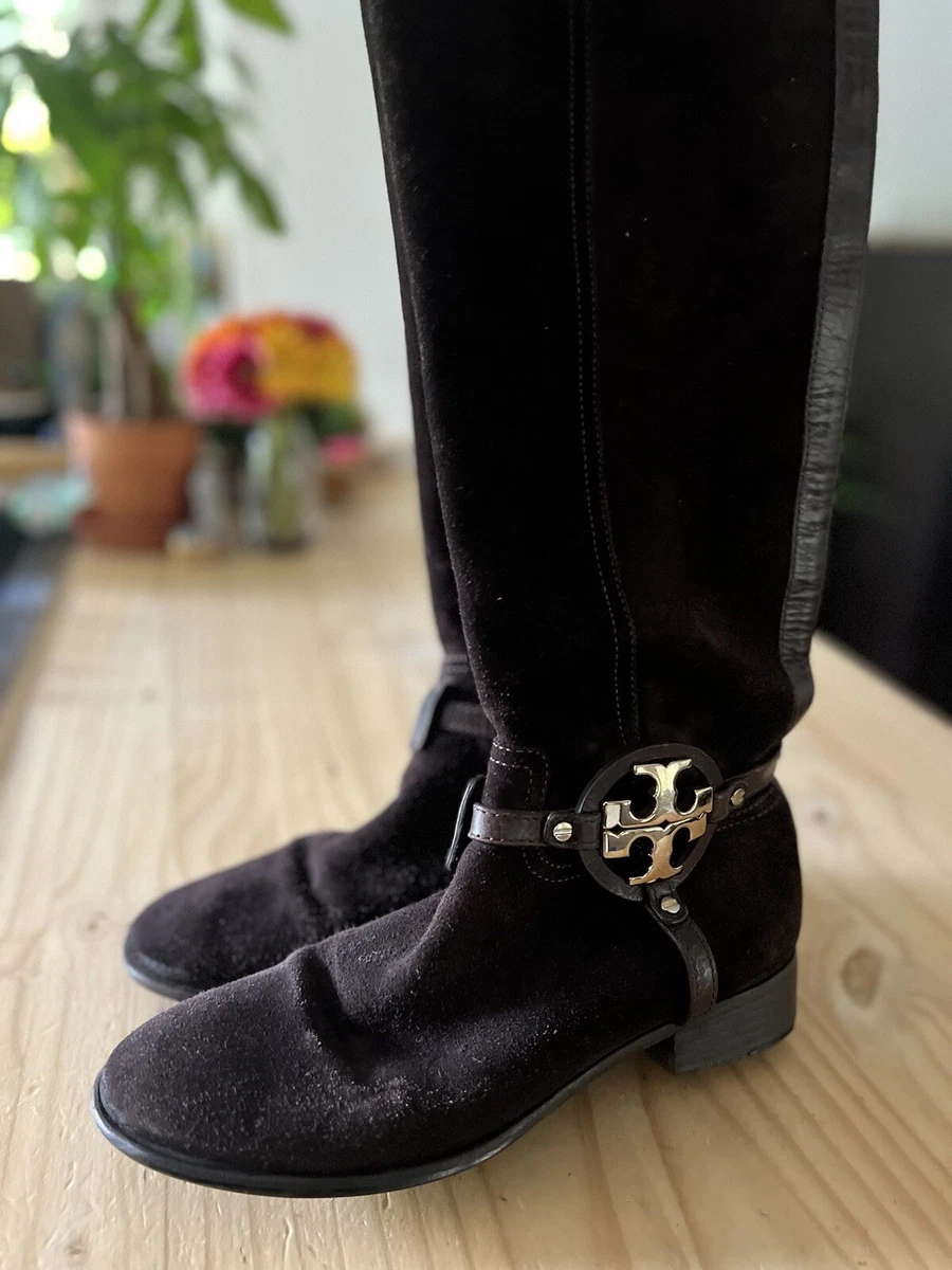 Tory burch black and brown boots cheap