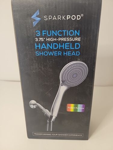 SparkPod High Pressure 3-Function Handheld Shower Head with 5 ft Hose 3.75" wide