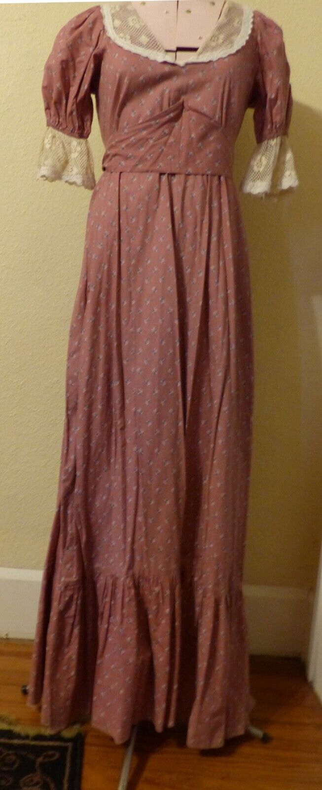 Women's Vintage Long Dress, 1970s-'80s, Pink Prin… - image 1