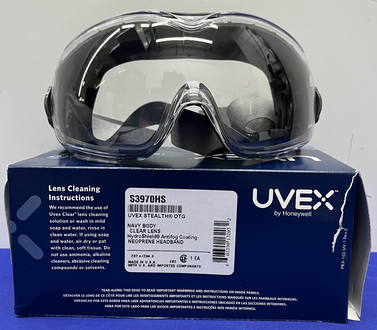UVEX ™ STEALTH ® OTG S3970HS NAVY BODY CLEAR LENS ANTIFOG GOGGLE eBay