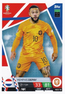 Topps Euro 2024 Match Attax 24 Carte De Base Pays-Bas NED 18