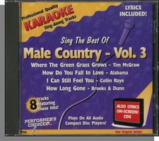 Karaoke CD G - Sing the Best of Male Country, Vol 3 - New Performer's Choice CD 