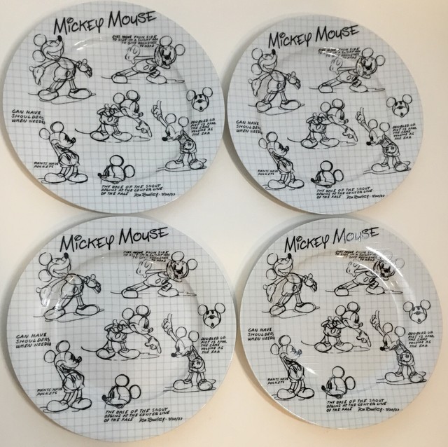 Disney Sketchbook 90th Anniversary Mickey Mouse 10.5" Dinner Plate Set