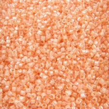 DB0068 11/0 Miyuki Peach Lined Crystal Luster Delica Seed Beads, 5 Grams Tube