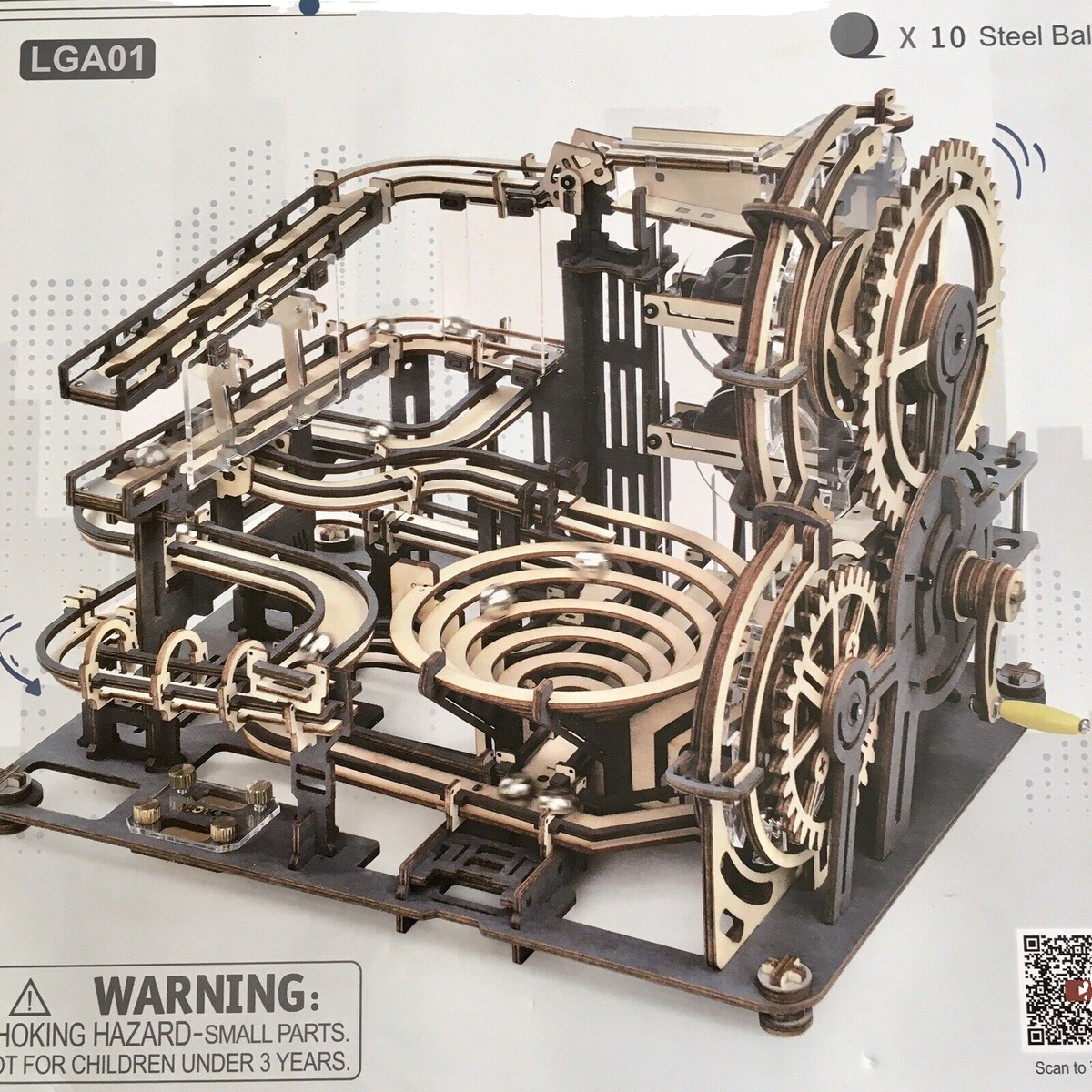 ROKR Marble Night City Mechanical 3D Wooden Puzzle Marble Run