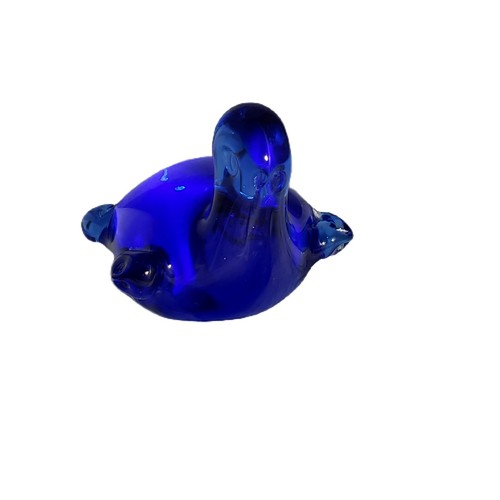 Cobalt Blue Glass Turtle Hand Blown Kiln Made Polished Bottom Paper Weight Gift - Bild 3 von 4