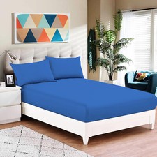 Fitted Bed Sheet  11''/28cm Deep Egyptian Cotton Single 4FT Double King Super K