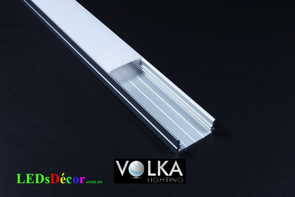 Aluminium Extrusions Profile for LED Strip Lights Surface Mounted Frosted 2m