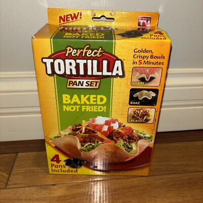 Perfect Tortilla Pan Set Taco Bowls As Seen On TV Set Of 4 New