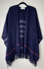 mer sea shaw blue patterened one size