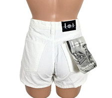 90's y2k LEI White Corduroy Short Shorts Sz 7 High Waist Vintage Made in USA NEW