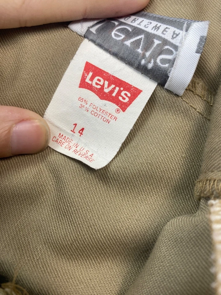 Pantalones Levis De Colección Para Mujer 14 Caqui Plisados Ropa Deportiva Pantalones de Acción Hechos en EE. UU. Años 70 Foto 4 de 4