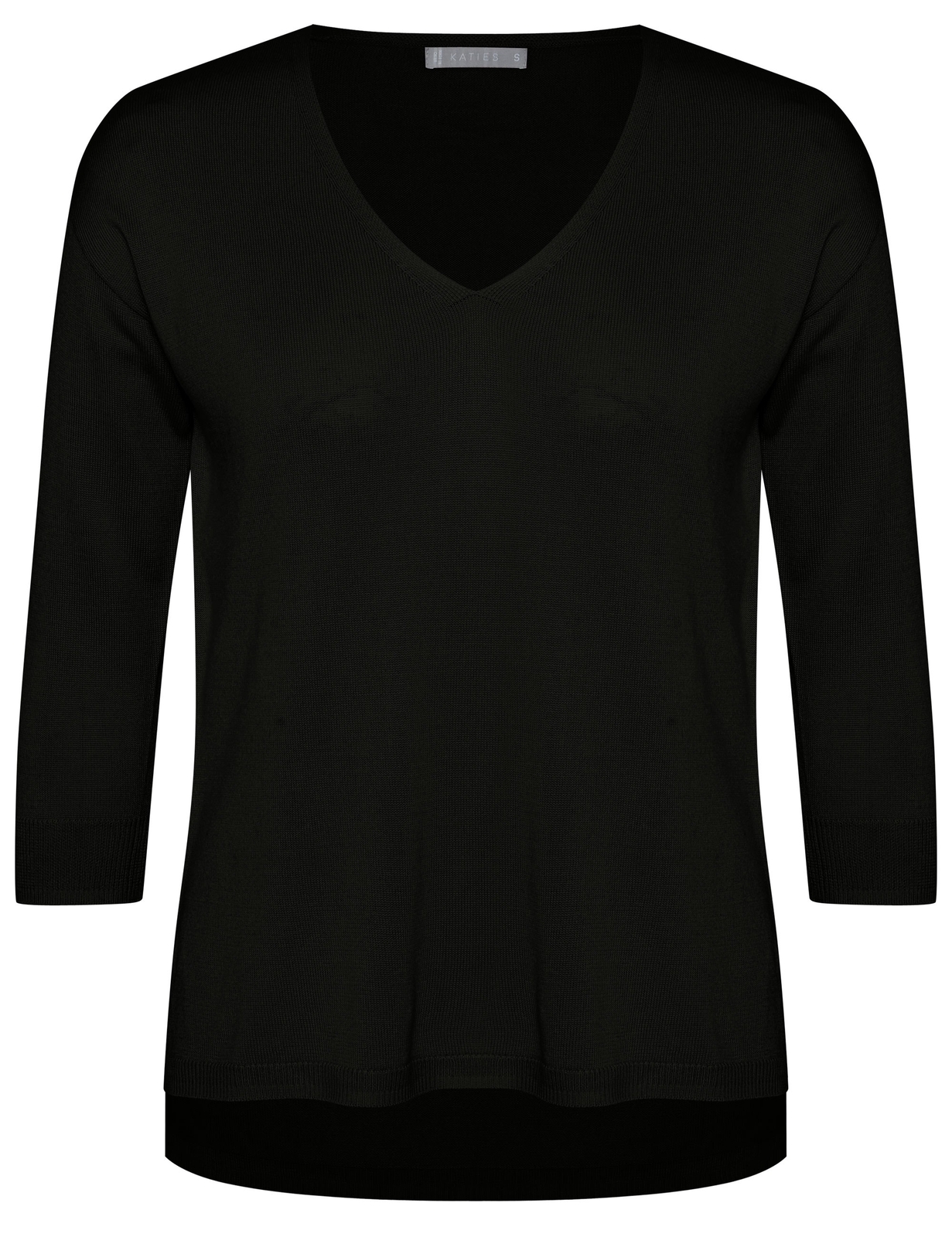 KATIES Womens Jumpers Black Fine Guage V Neck Jumper Women's