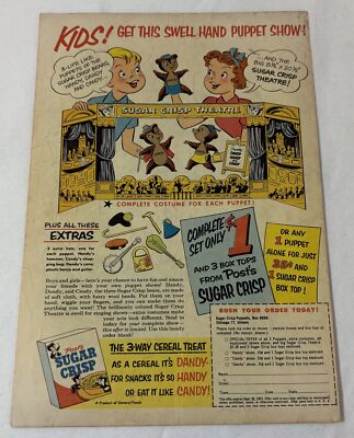 1953 Post Sugar Crisp HAND PUPPET SHOW THEATRE premiums ad page