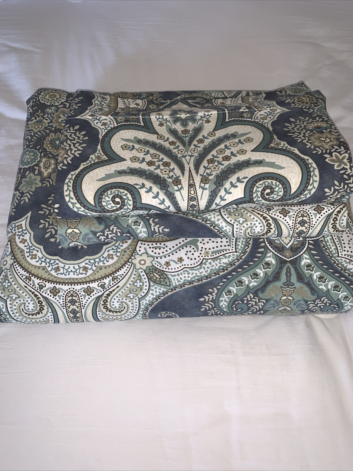 Pottery Barn Jordana Paisley Percale KING Duvet Cover W/2 KING Shams