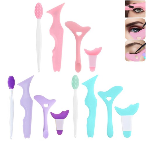 4pcs Reusable Silicone Eyeliner Stencils Set Lash Guard Eye Makeup Tools - Picture 21 of 26