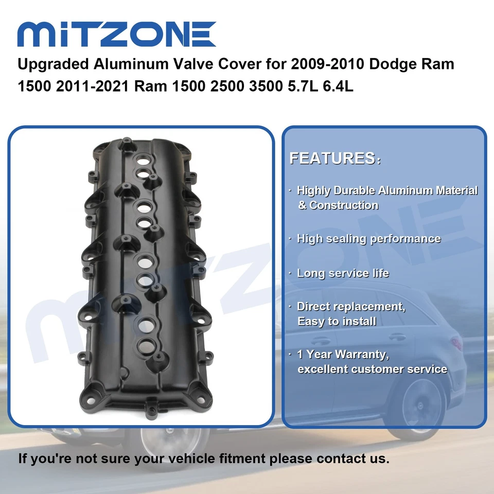Aluminum Valve Cover for 2009-2010 Dodge Ram 1500 2011-2021 Ram 1500 5.7L 6.4L🚗 - Image 2 of 4